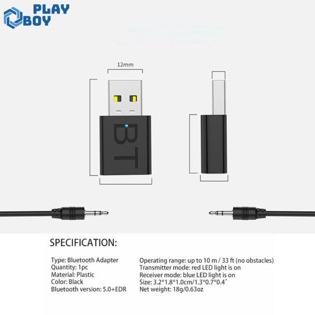 Bộ Truyền Tín Hiệu Bluetooth 5.0 Mini Usb Rca 3.5mm Aux Cho Pc Tv