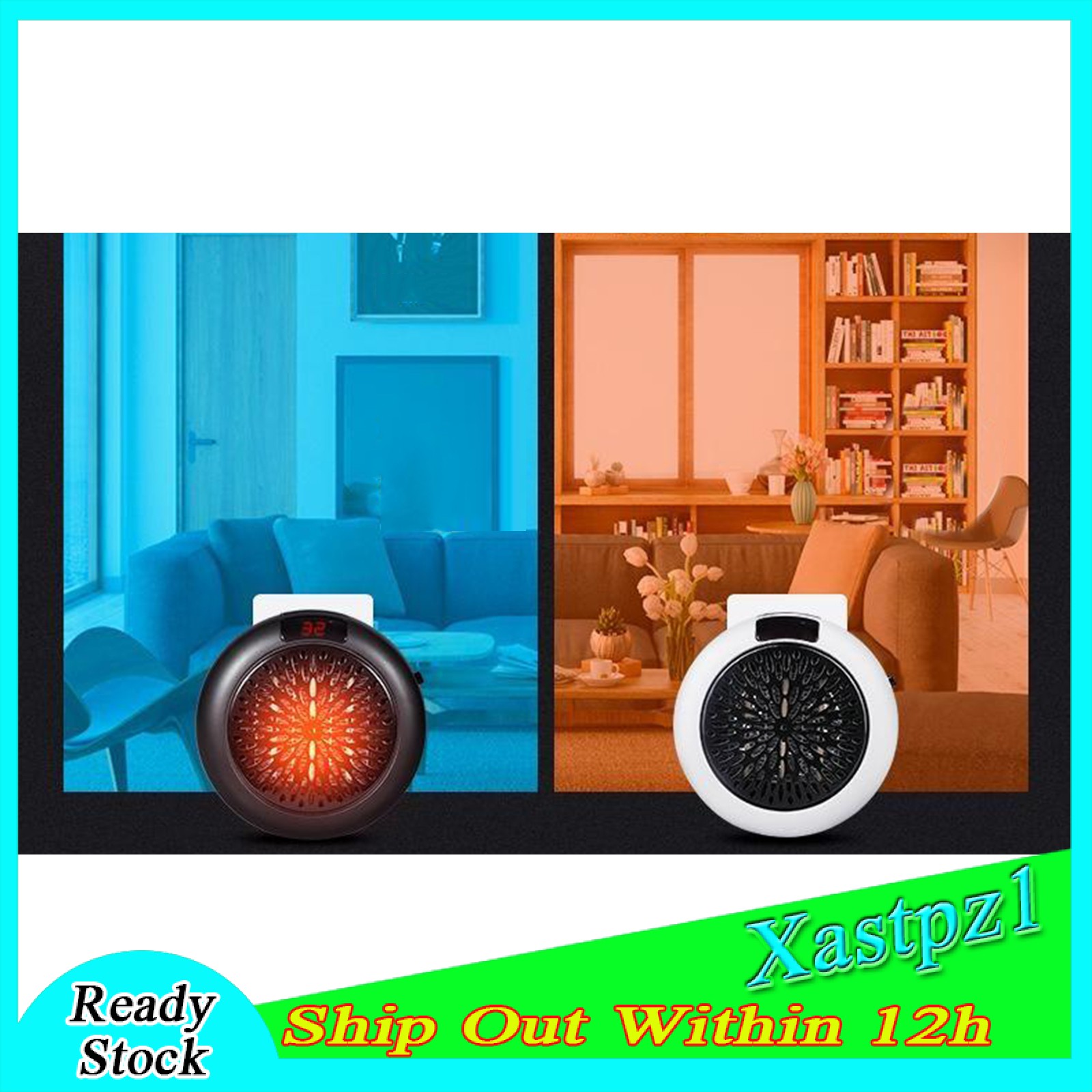 [Ready Stock] Electric Wall Socket Heater Mini Portable Personal Space Warmer Fan