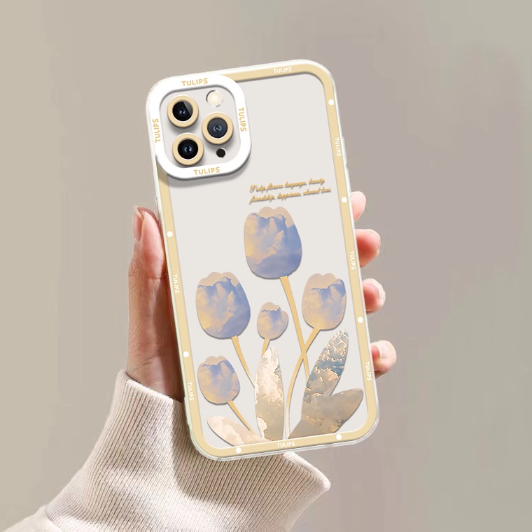 Ốp Điện Thoại TPU Dẻo Trong Suốt Họa Tiết Hoa Xinh Xắn Chống Sốc Cho IPhone 13 12 Pro Max 11 Xs XR 8 7 6S Plus Xs Max