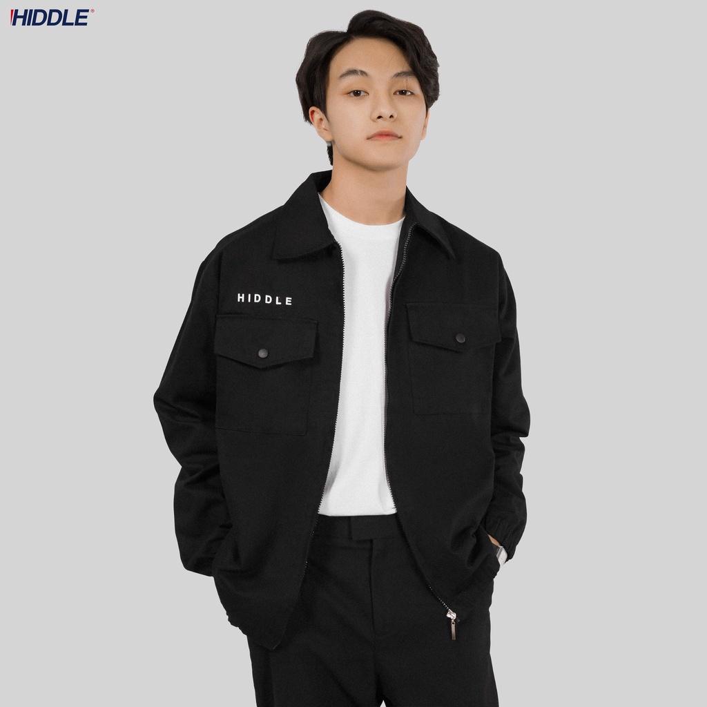 Áo khoác nam kaki túi hộp 2 lớp khóa kéo cổ bẻ HIDDLE | H04-AK1