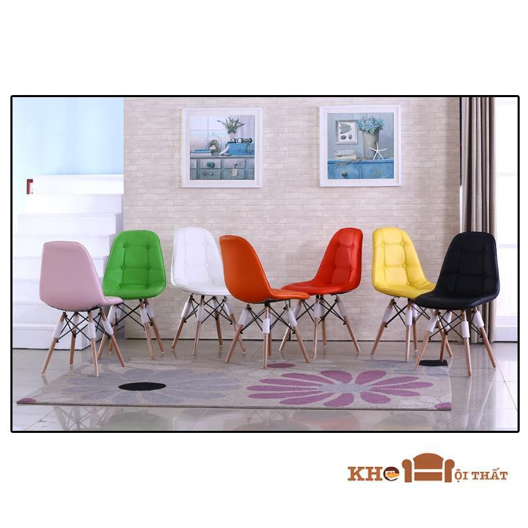 Ghế ăn eames bọc da cúc mẫu mới 2020