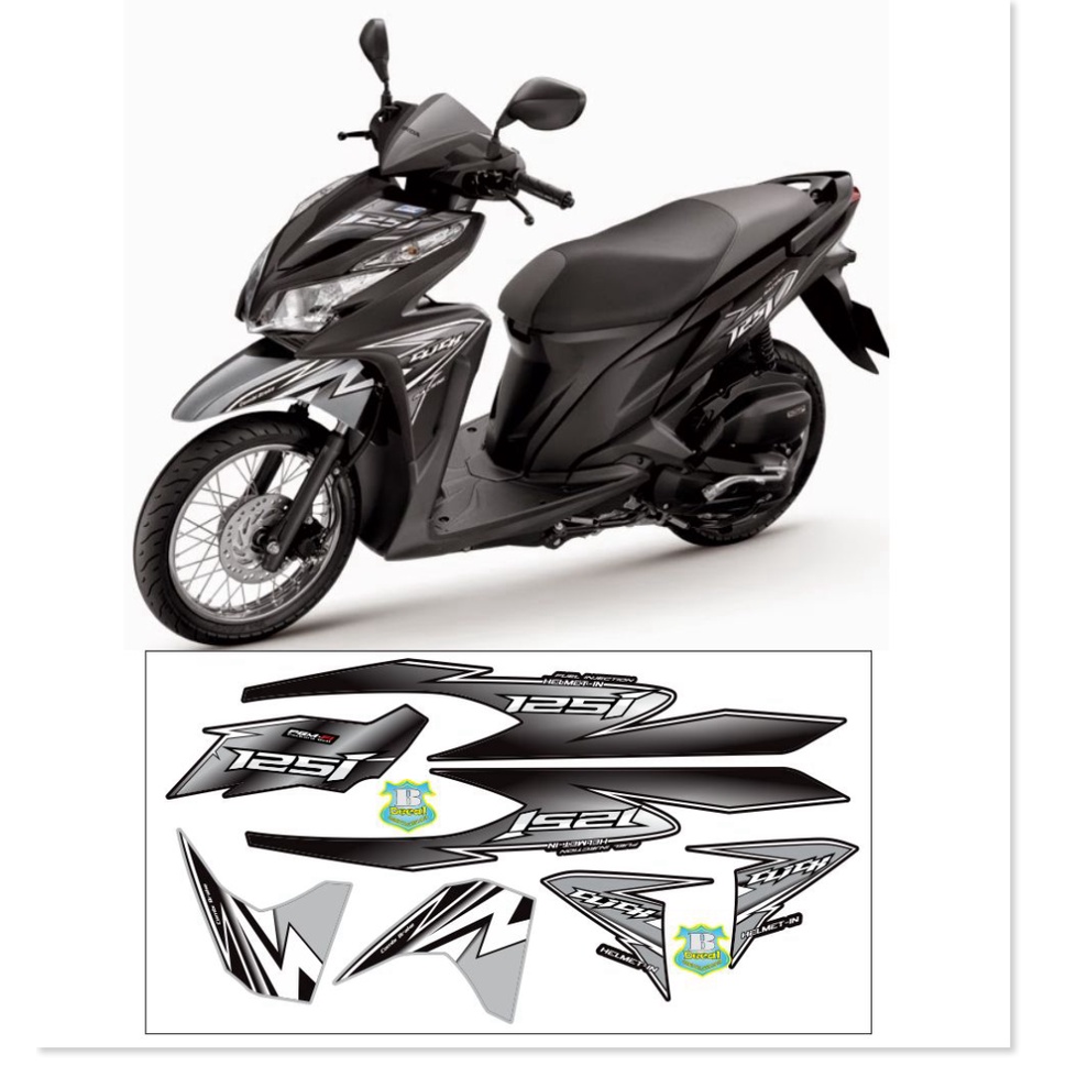 ( Quí khách vui lòng mang ra tiệm cho thợ dán ) Tem vario 125i xám đen nhám