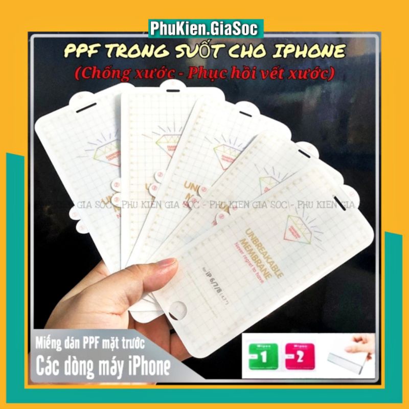 [PPF TRONG] Miếng Dán PPF Trong Suốt Phục Hồi Vết Xước Mặt Trước Iphone ❤FREESHIP❤ Hàng Xịn 4 Lớp - Đủ Dòng Iphone