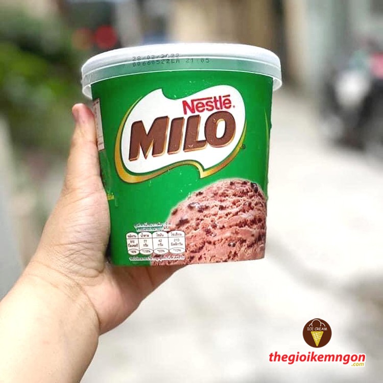 Kem hộp socola Nestle Milo Pint (375g)