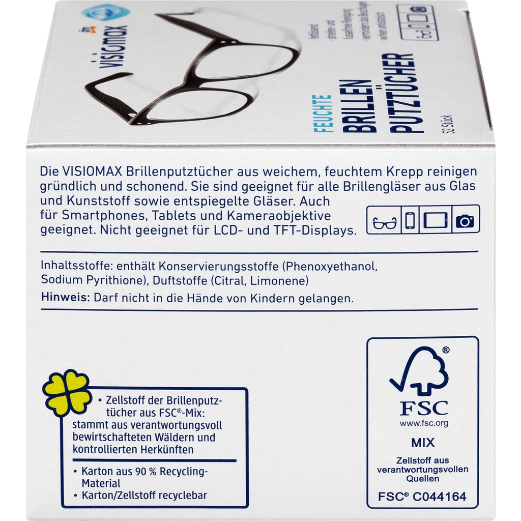 Khăn giấy lau kính nano chống bám hơi nước, Chống mờ, hộp 52 tờ - hàng nhập khẩu từ Đức