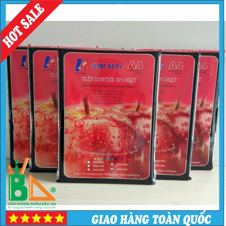 Giấy In Ảnh 2 Mặt Bóng - Giấy Couche In Ảnh Kim Mai - Giấy A4