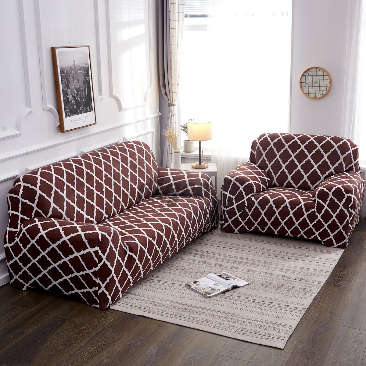 Bộ 1 / 2 / 3 Bọc Ghế Sofa Co Giãn Họa Tiết Hoa