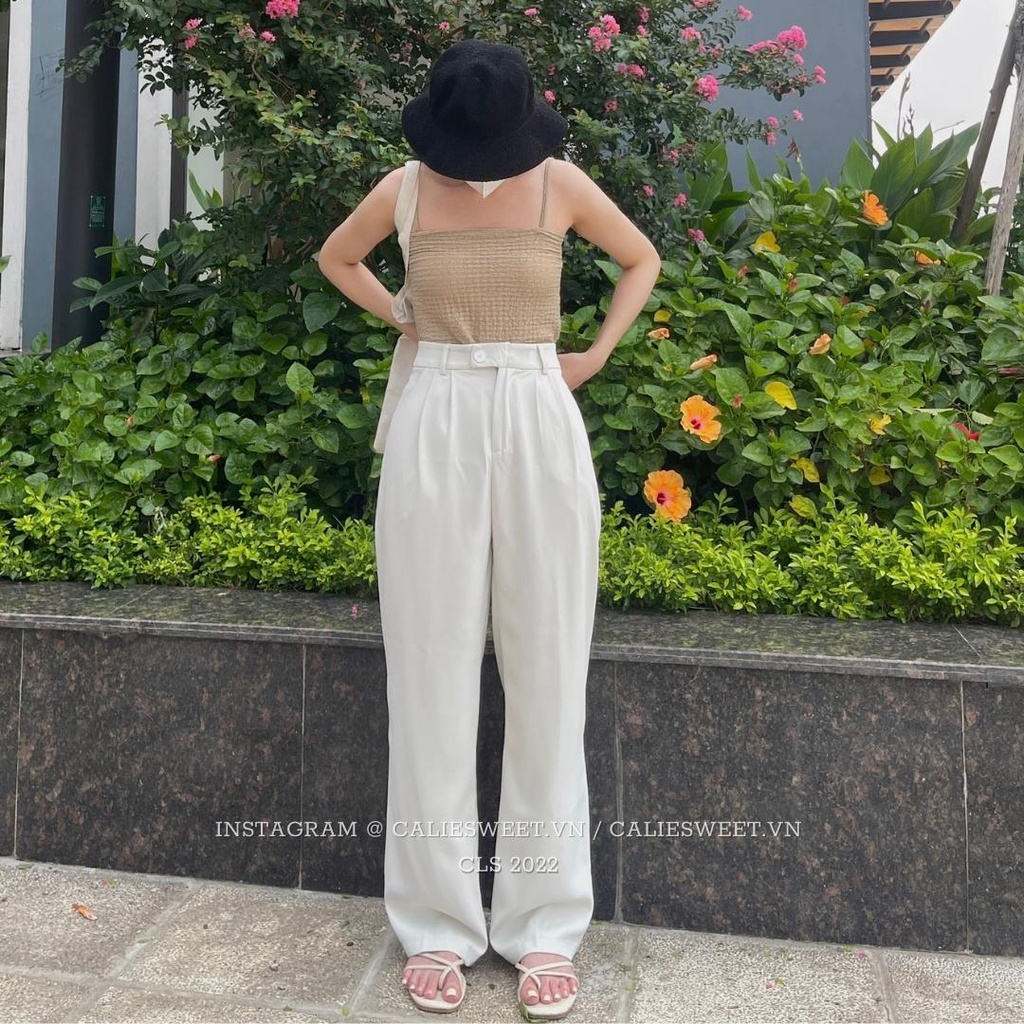 Quần ống rộng nữ lưng cao Caliesweet quần culottes ống xuông tôn dáng nhiều màu đủ size