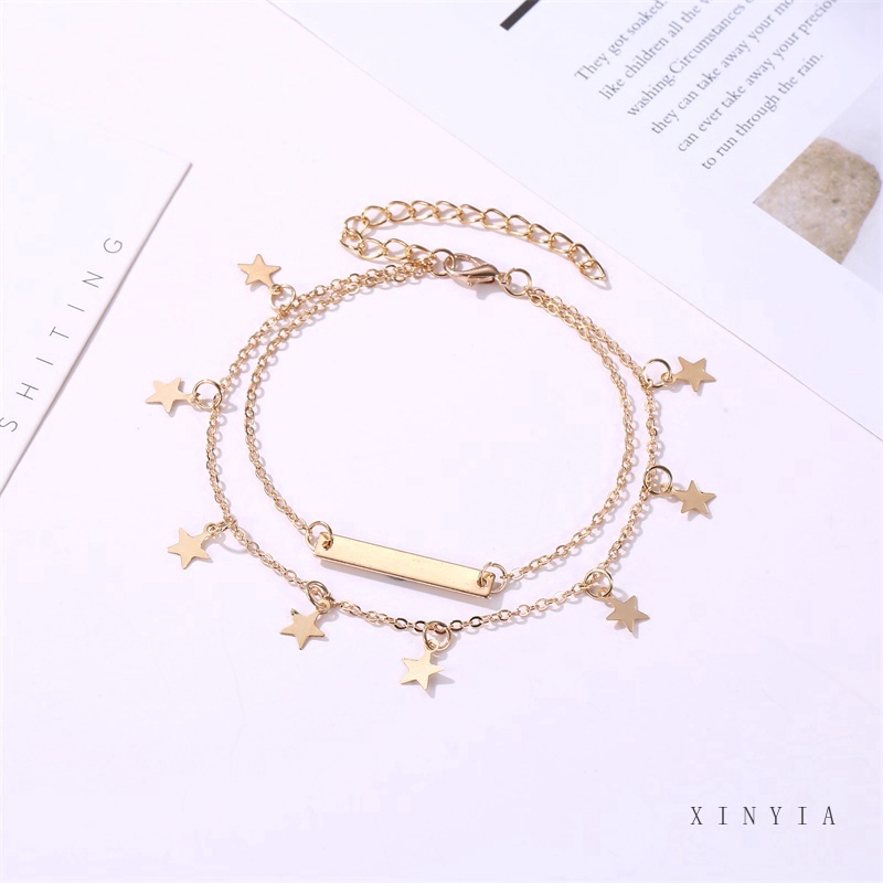 Lắc chân trang trí ngôi sao trẻ trung hợp thời trang cho nữ