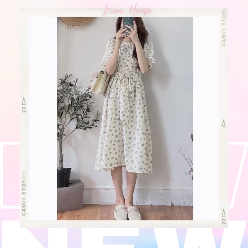 Đầm -váy cộc tay cỏ may mắn