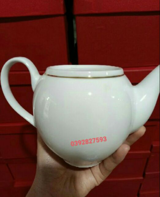 Bộ  ấm chén  Cao cấp Bát Tràng  dáng  Minh  long  2