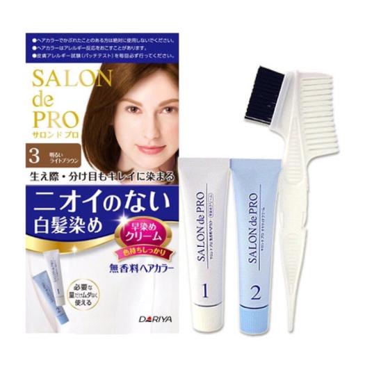 Kem Nhuộm Tóc Cho Nữ Phủ Bạc Nhật Bản Salon De Pro 3 80g (Màu Nâu Sáng)
