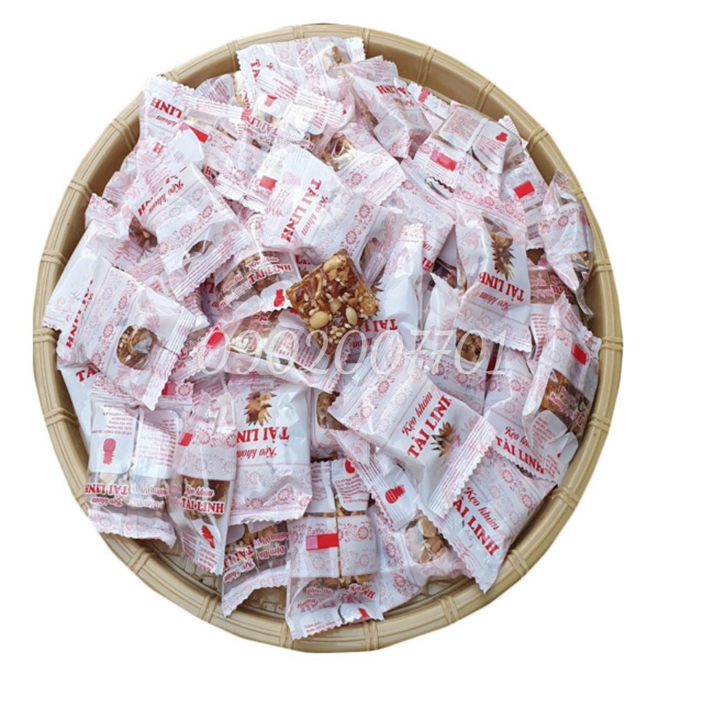 1KG Kẹo khóm đậu phộng mè Tài Linh thơm ngon - đồ ăn vặt - mứt tết - bánh kẹo