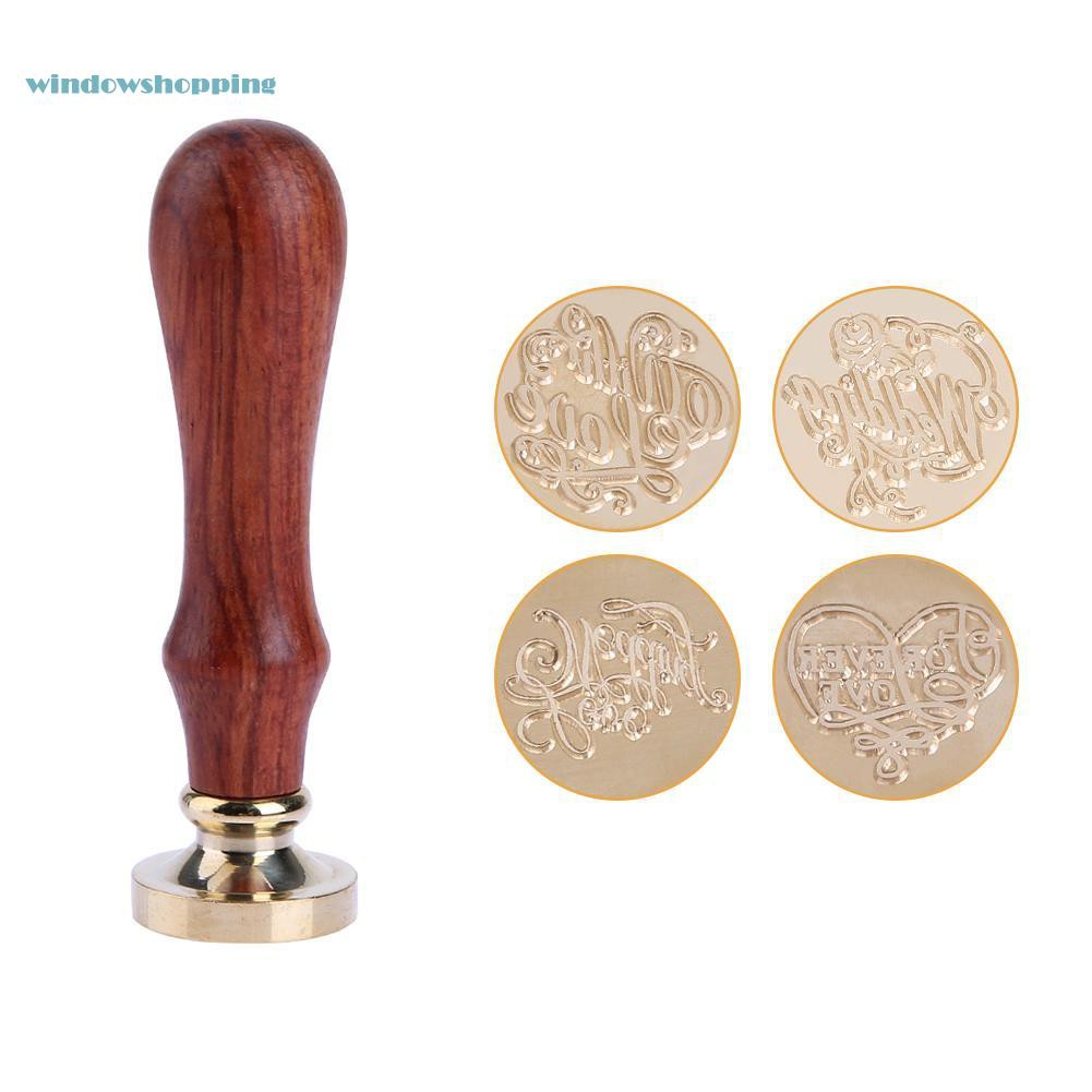 windowshopping Retro Sealing Wax Stamp Blessing Word Wedding Invitation Decor Seal Stamps