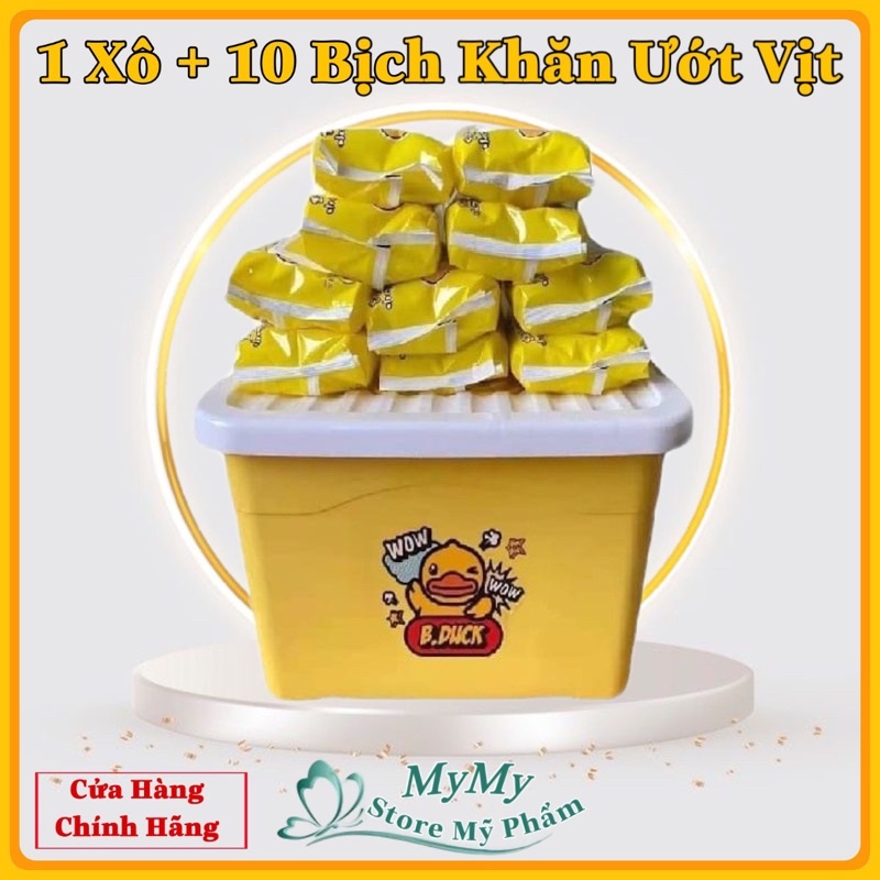 1 xô 10 bịch khăn ướt vịt