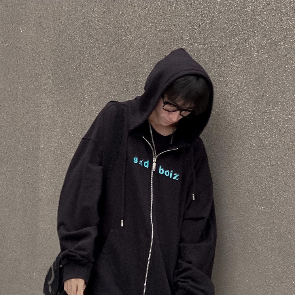 Áo khoác sad boiz signature Hoodie Zipper áo khoác dây kéo sadboiz logo signature full tag chất nỉ bông