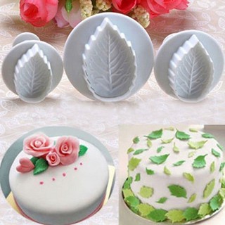Bộ 3 cái khuôn cắt hình lá hoa hồng