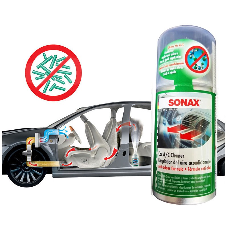 Chai Khử Mùi Diệt Khuẩn Dàn Lạnh Xe Hơi Sonax car a/c Cleaner Counter Display