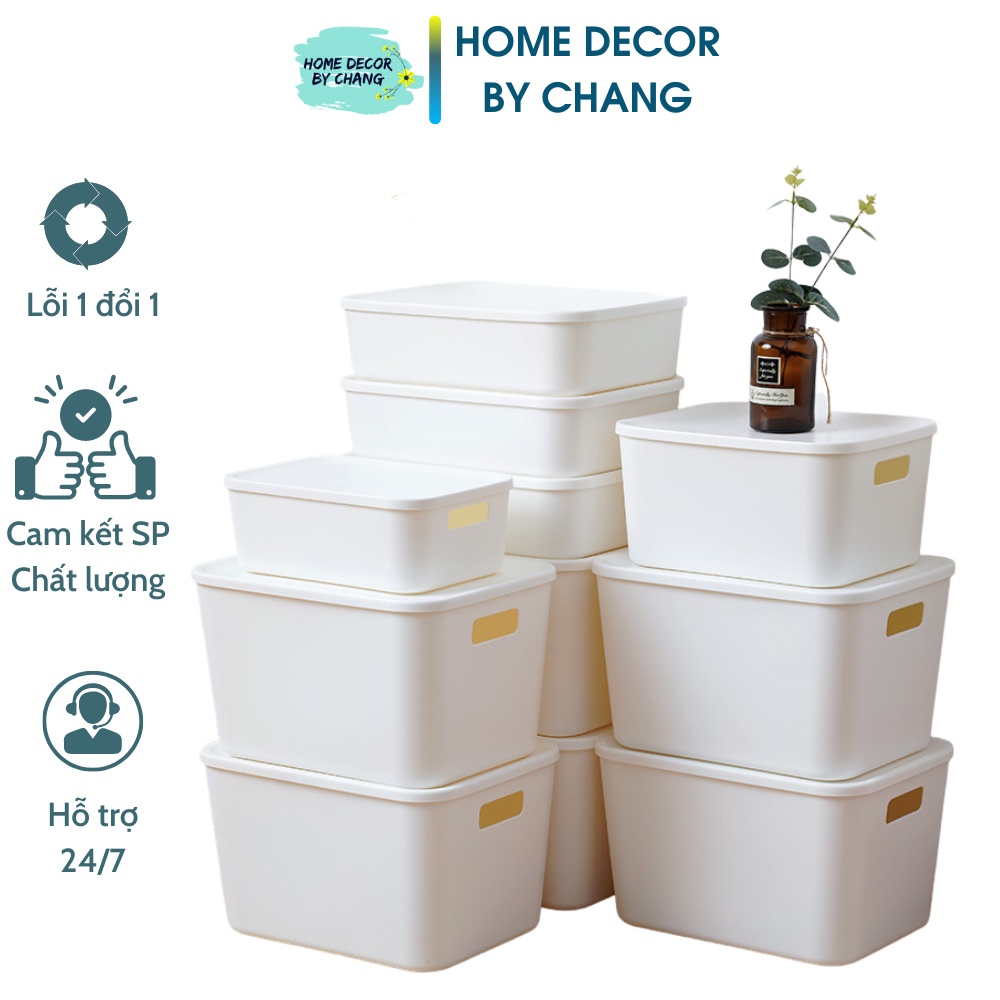 Hộp Đựng Đồ Bằng Nhựa Màu Trắng Cao Cấp Đựng Mỹ Phẩm, Quần Áo, Lưu Trữ Đồ Đạc, Tài Liệu, Decor Phòng Tiện Dụng