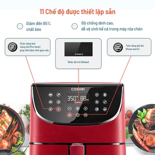 Nồi chiên không dầu điện tử Cosori CP158- AF(5,5 lít) đỏ - Chính hãng bảo hành 2 năm