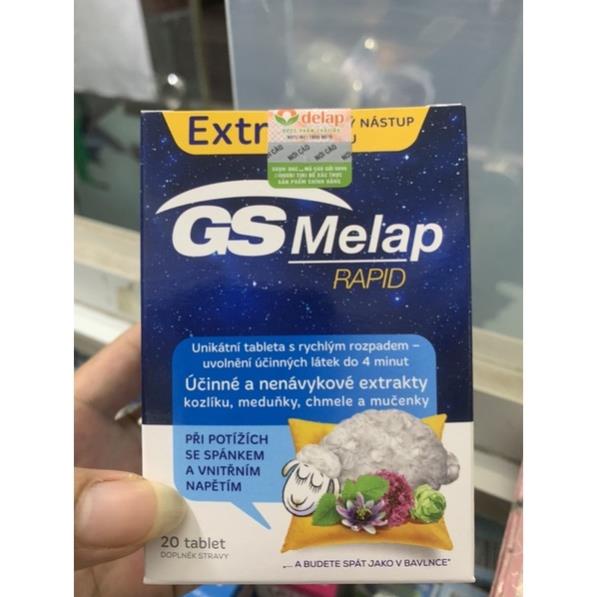 Viên uống ngủ ngon GS Melap Rapid cho giấc ngủ ngon an lành - Hộp 20 viên