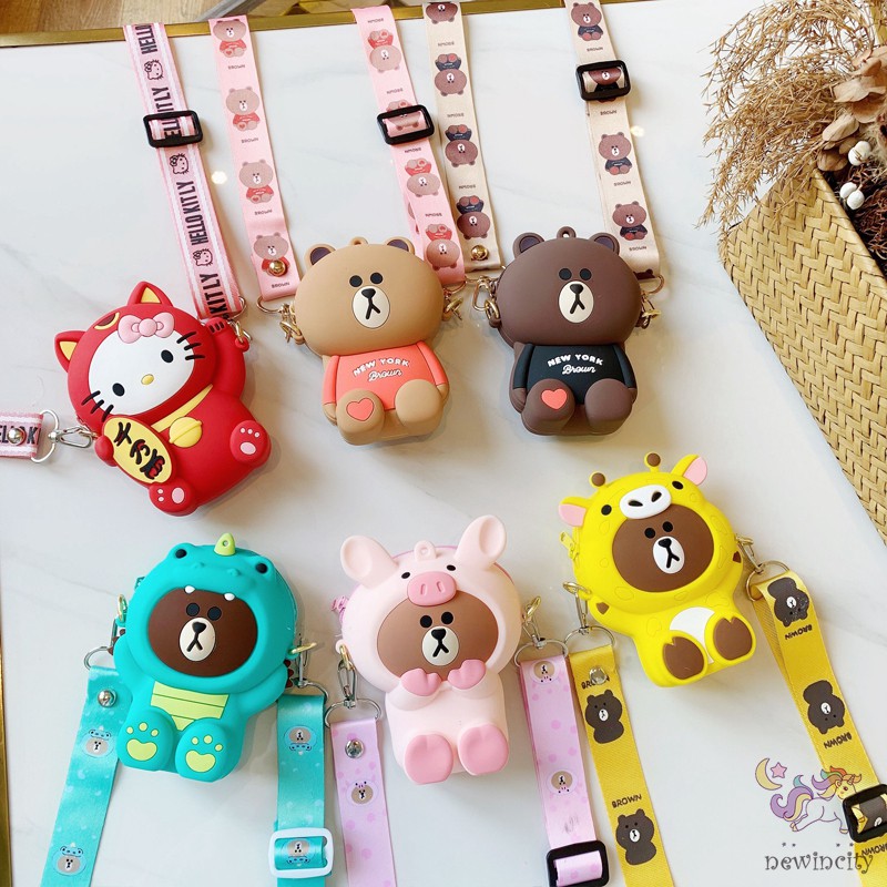 Túi đeo vai thiết kế hình hoạt hình dễ thương dành cho trẻ nhỏ