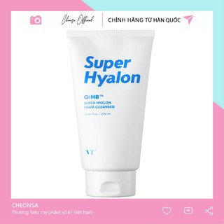 Sữa Rửa Mặt Tạo Bọt Siêu Cấp Ẩm Super Hyalon 300ml ( VT COSMETICS SUPER HYALON FOAM CLEANSER )