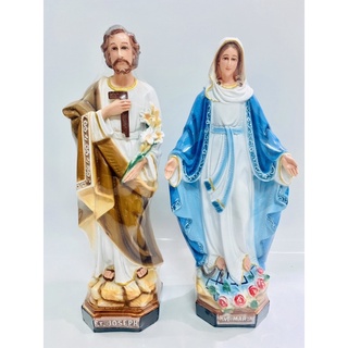 Tượng công giáo - Bộ Tượng Đức Mẹ Ban Ơn và Thánh Giuse 40cm