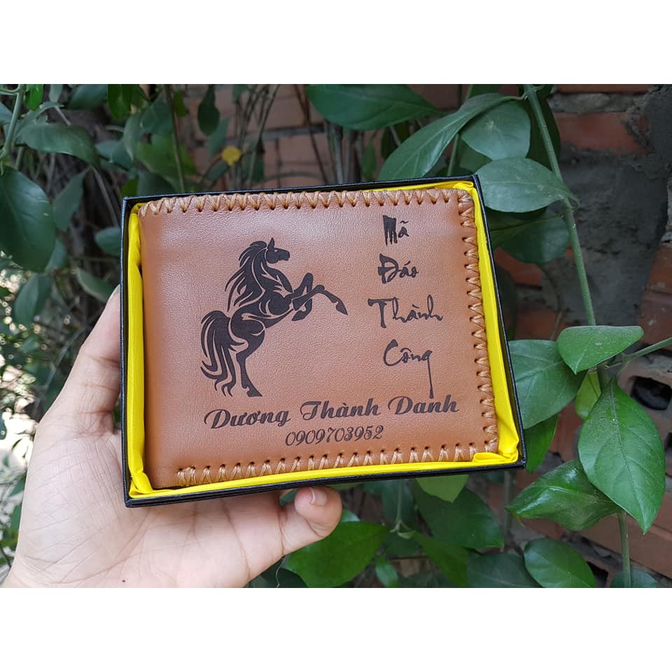 Ví Da Nam Da Khắc Theo Yêu Cầu_Ví Da Bò Thật 100%_FREE SHIP
