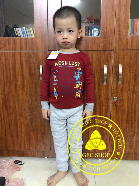 Bộ bozip/borip bé trai đỏ đô 8-21 kg