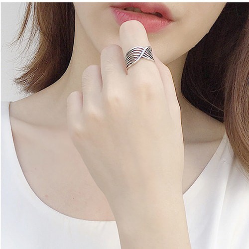 Nhẫn Bạc Nữ S925 Tinh Khiết Hình Chéo Độc Đáo N1684 - Bảo Ngọc Jewlery