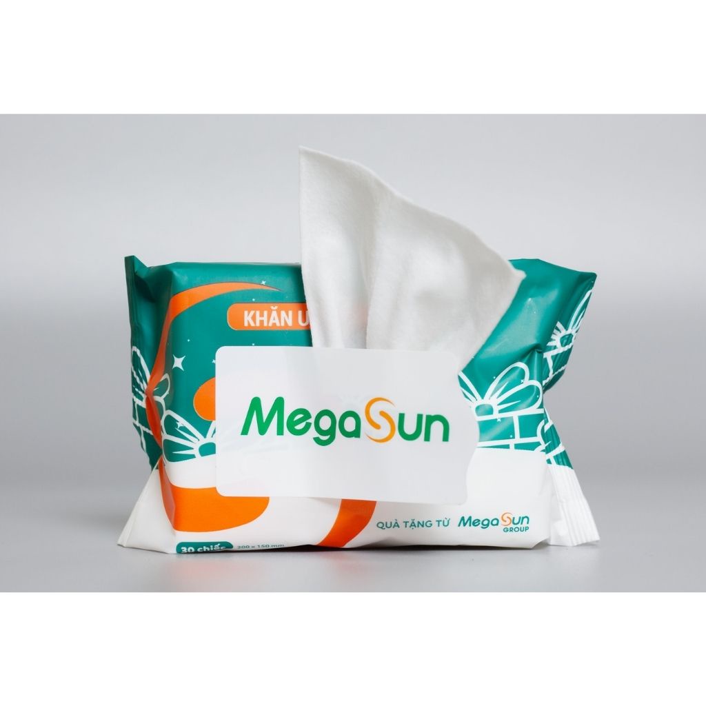 Khăn Giấy Ướt MegaSun Không Mùi, An Toàn Cho Da Cao Cấp 30 Tờ