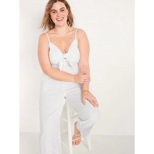 Hàng xuất xịn - Bộ jumpsuit linen trắng 0ld N4vy xuất khẩu