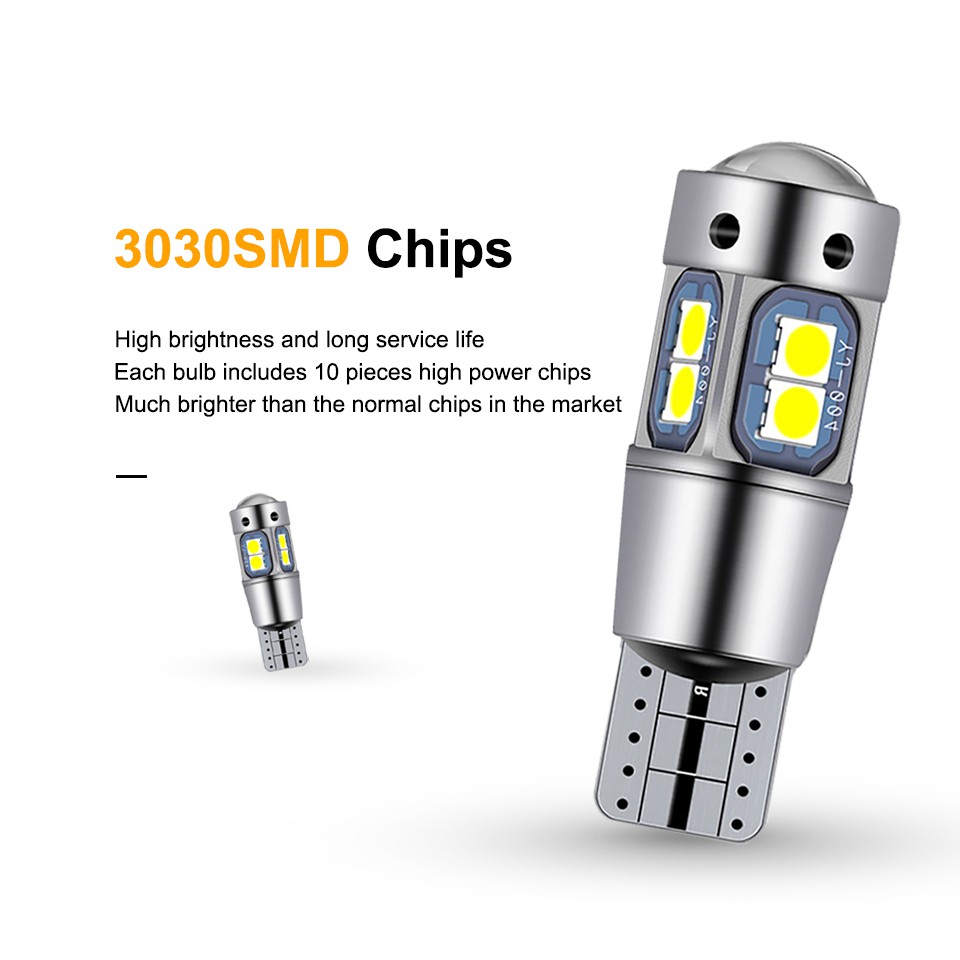 Bóng Đèn Led T10 Chip 3030 Với 10smd Canbus Siêu Sáng - Đèn Sương Mù, Xi Nhan Ô Tô, Xe Máy