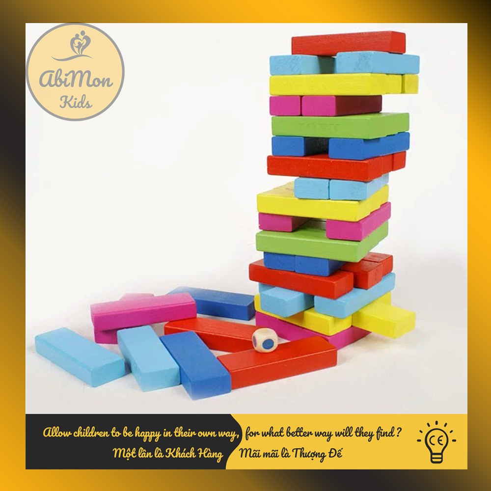 Bộ Đồ Chơi Rút Gỗ (48 thanh - size to) ☘️ Montessori cao cấp ✨ (Đồ chơi Gỗ - Đồ chơi Giáo Dục - An toàn - Thông minh)