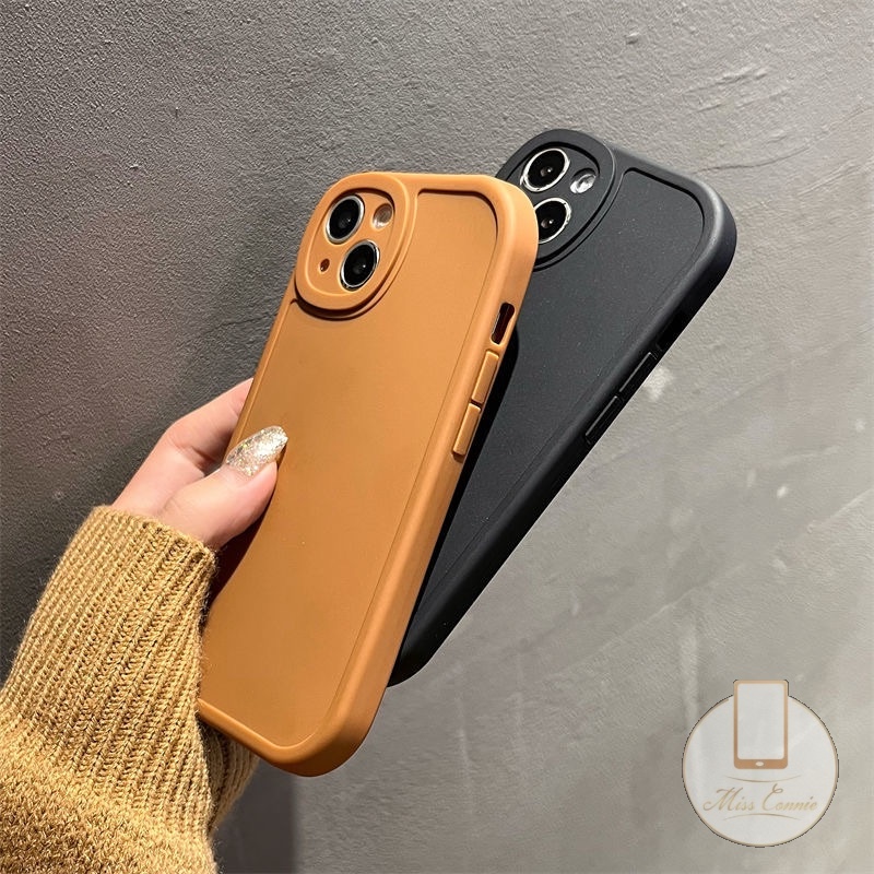 Ốp Điện Thoại TPU Mềm Màu Trơn Hình Oval Cho iPhone 7Plus 11 12 13 Pro Max XR X XS Max 7 8 Plus SE