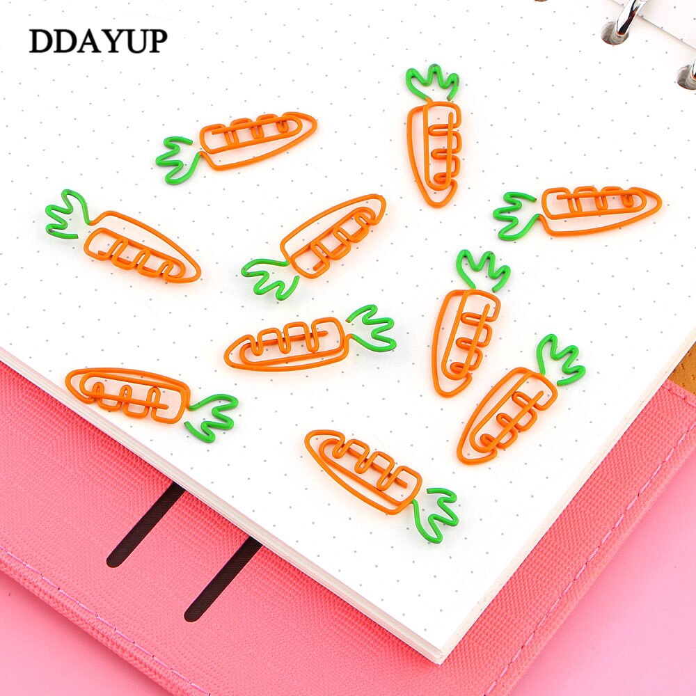 Set 10 kẹp giấy/ ảnh hình củ cà rốt đáng yêu bằng kim loại tiện lợi