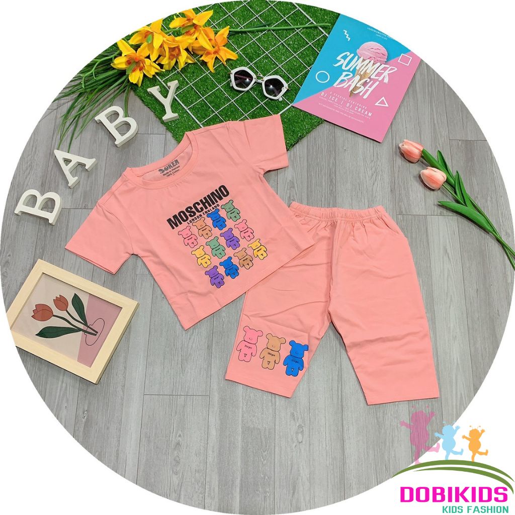 Bộ bé gái lửng ngố thun cotton SG 4 chiều loại 1 cho bé 09-25kg
