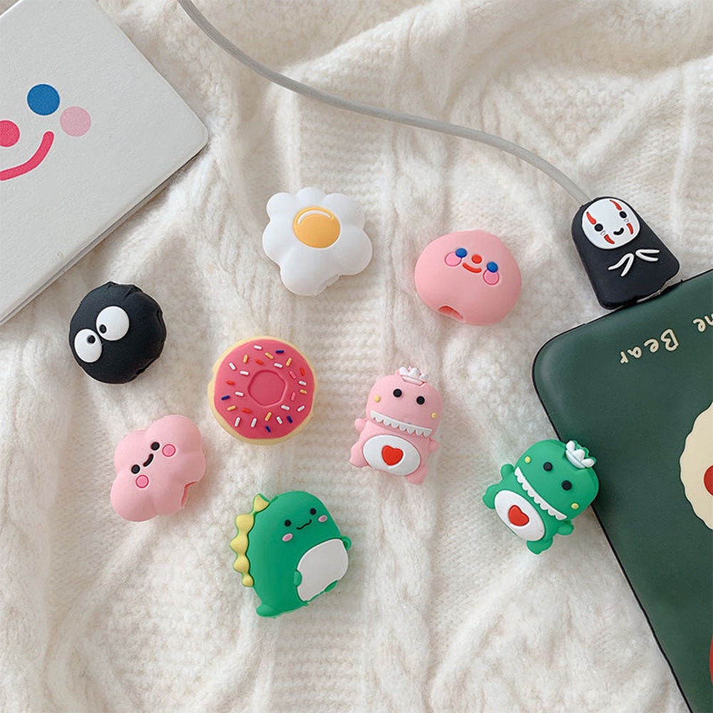 Phụ kiện bảo vệ cáp sạc USB kiểu dáng hoạt hình 3D dễ thương vui nhộn