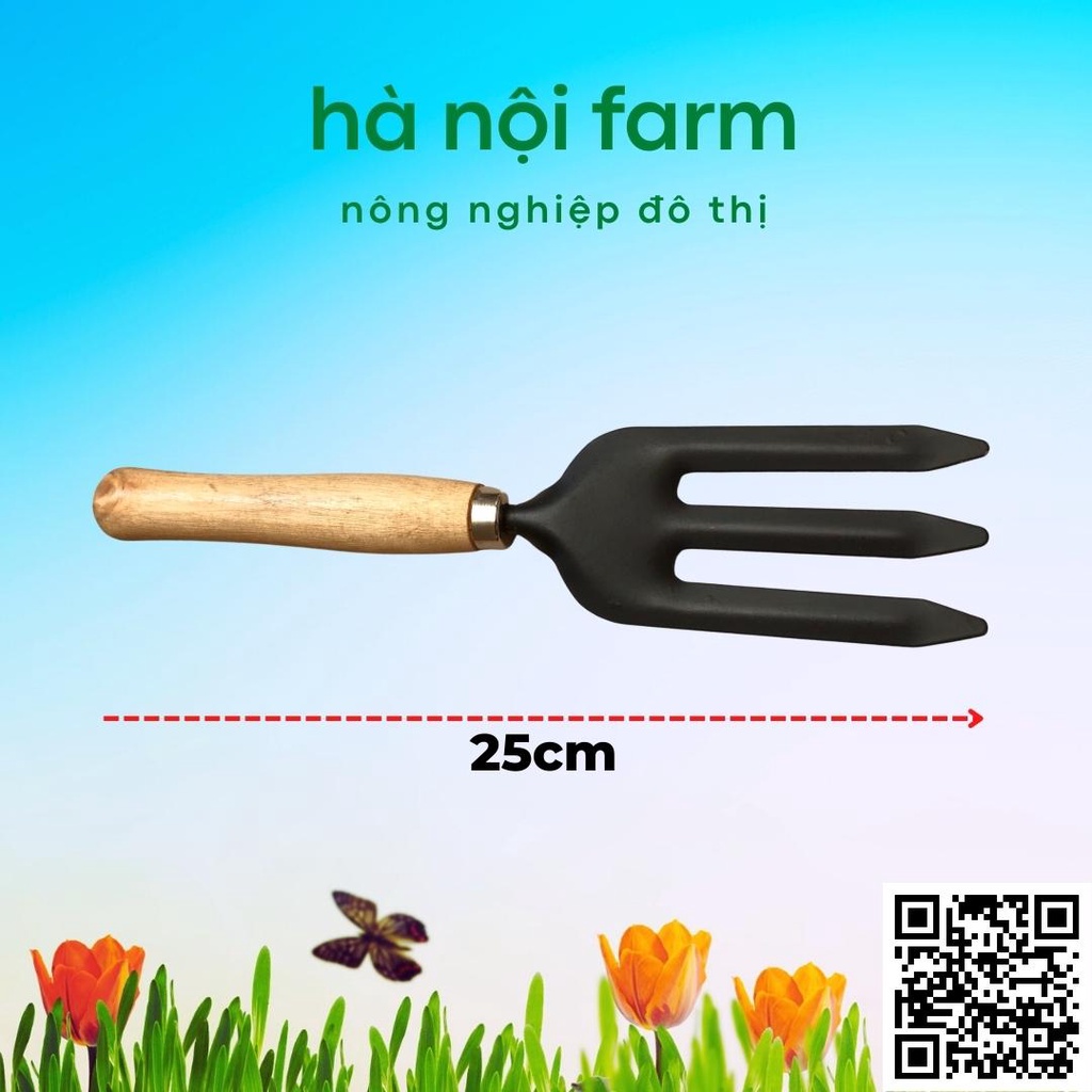 Bộ Cuốc Xẻng Cán Gỗ Làm Vườn mini , bộ dụng cụ làm vườn