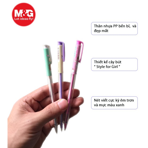 5 cây bút bi Cô gái ABP40902 0.5mm cực kỳ Cute