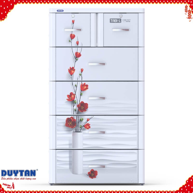 (Hà Nội) Tủ nhựa Duy Tân Tabi-L 5 ngăn-Trắng