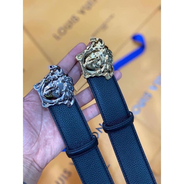 Thắt lưng VERSACE dây da thật mặt đồng đúc_Dây lưng VS cho nam 2 mặt New