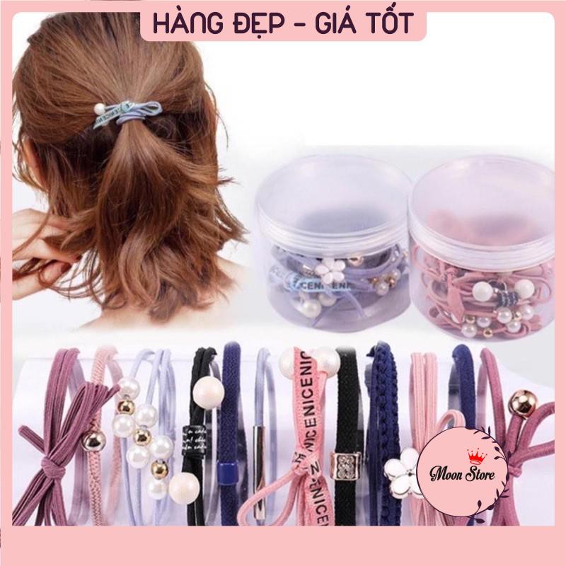Set 12 dây buộc tóc Hàn Quốc Siêu Xinh Kèm Hộp Đựng