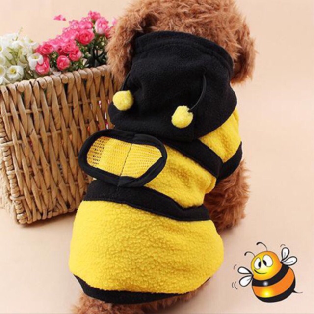 Áo Hoodie con ong vàng đáng yêu cho thú cưng trung bình và lớn