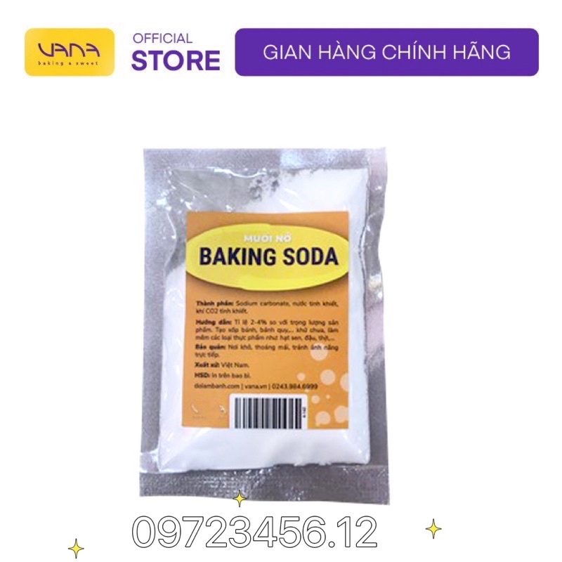 Baking soda Gói 100gr dùng làm bánh, tẩy trắng răng, giặt quần áo và các đồ dùng siêu sạch