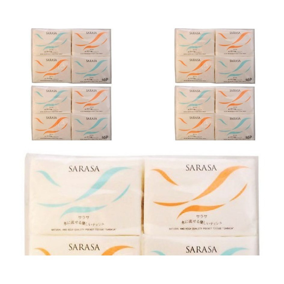 Set 16 gói 160 tờ khăn giấy bỏ túi cao cấp Sarasa Hàng Nội Địa Nhật