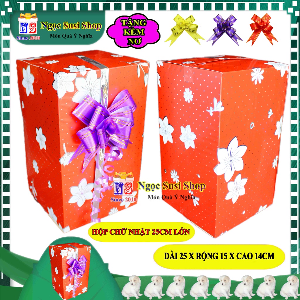 HỘP QUÀ KIẾNG CHỮ NHẬT SIZE LỚN 25CM + TẶNG KÈM NƠ 3CM - HỘP GÓI QUÀ GIẤY KIẾNG CAO CẤP