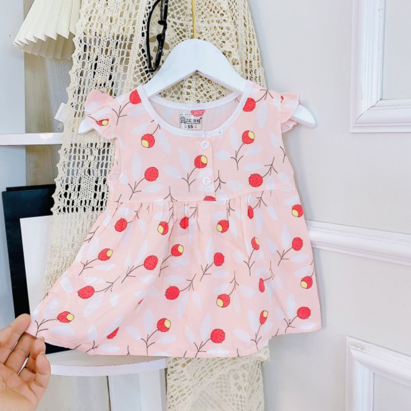 Váy lanh lụa bé gái từ 5-10kg hàng quảng châu