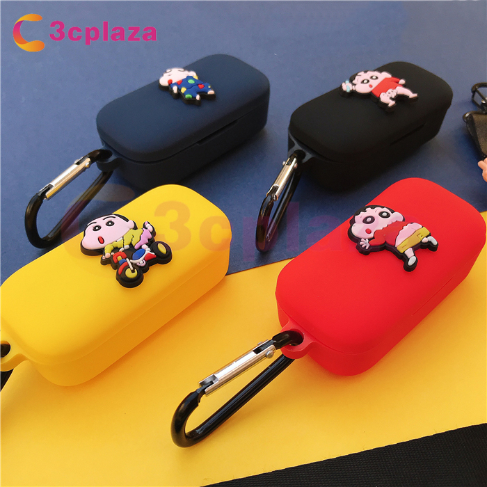 Vỏ silicone mềm bảo vệ hộp sạc tai nghe bluetooth Qcy T5 / T5S có dây đeo